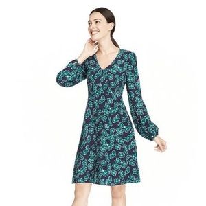 Draper James Navy Dress with Green Floral Design